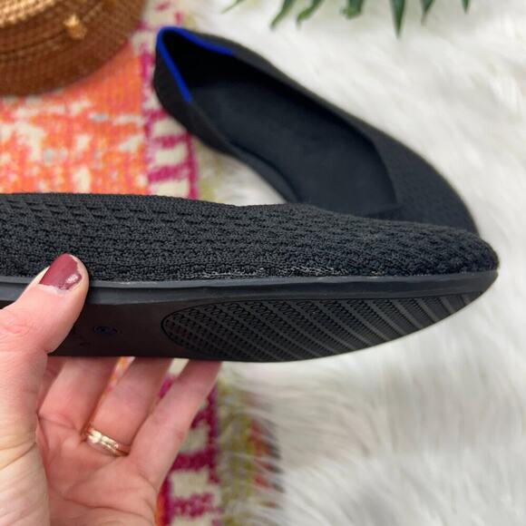 Rothy's Black Lightweight Knit Slip On Honeycomb Round Toe Flats 8.5 - Picture 10 of 10